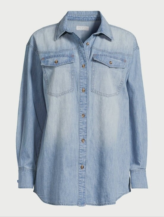 sofia by sofia vergara Tops - Sofia Vergara NWT Women's Size Large 12/14 Oversized Boyfriend Shirt Med Wash